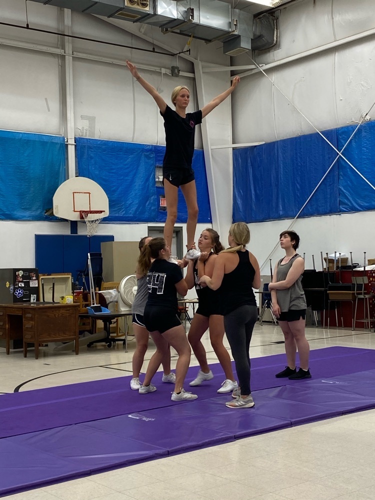 MCHS Cheerleaders learning stunting basics.