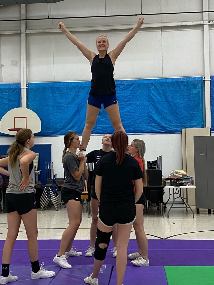 MCHS Cheerleaders learning stunting basics.