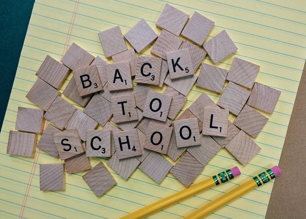 An image of Scrabble tiles spelling out, "Back to School."